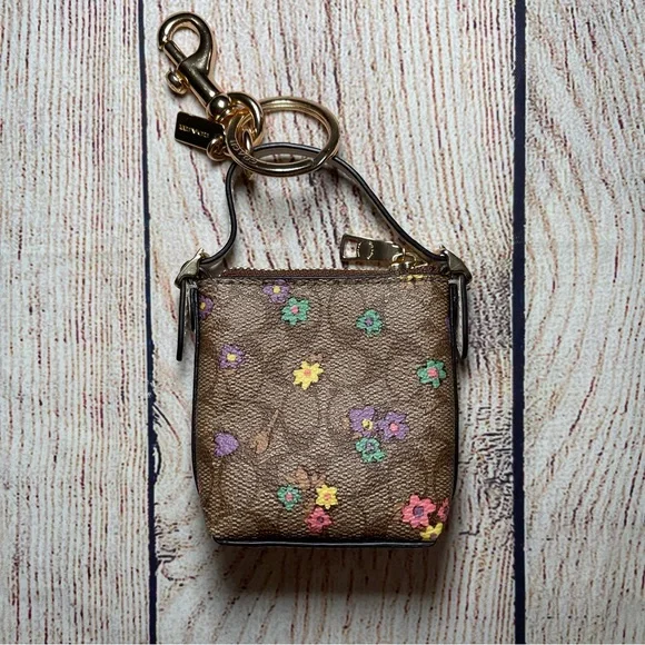 Coach Mini Val Duffle Bag Charm In Signature Canvas